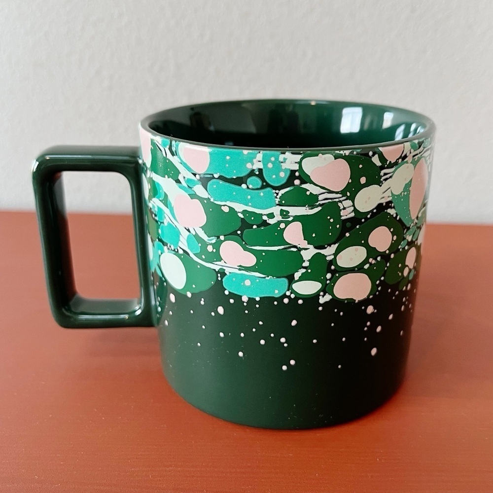 Starbucks 2022 Venetian Marble Forest Green Ceramic Coffee Tea Mug 12 oz 355 ml